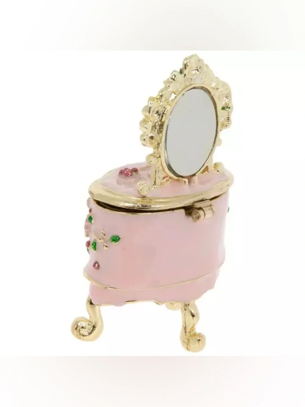 Pink Floral Vanity Jewelry Box